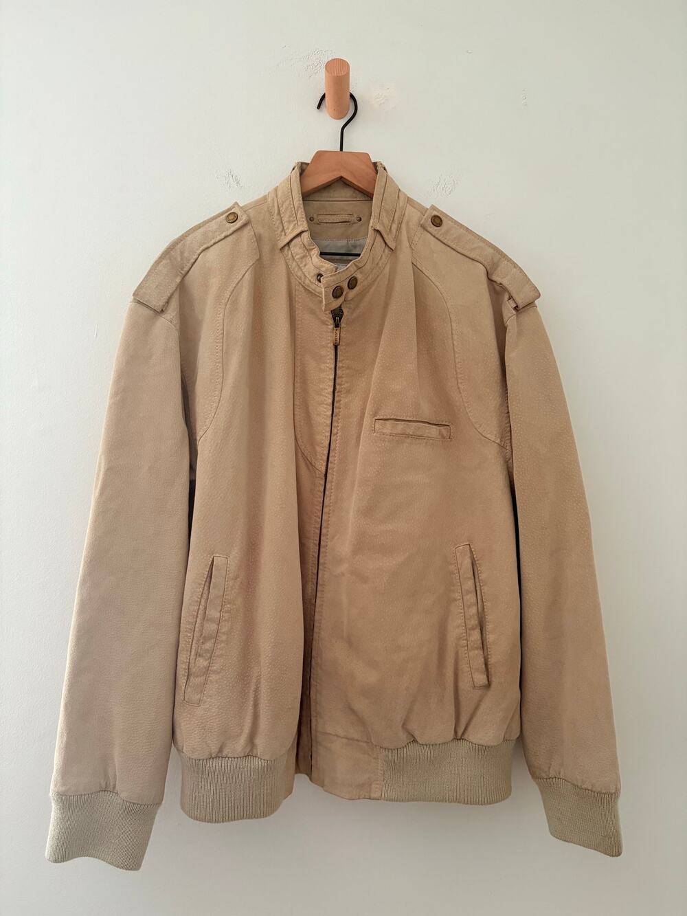 Wilsons Leather Mens Tan Bomber Jacket Size XL